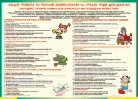 Правила безопасности на уроках труда для девочек 1000*1400 винил	 - «globural.ru» - Волгодонск
