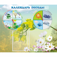 Стенд "Календарь погоды" с 2 карманами - «globural.ru» - Волгодонск