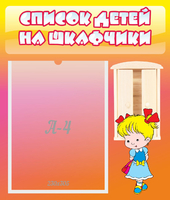 Стенд "Список детей на шкафчики" №6 - «globural.ru» - Волгодонск