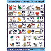 Таблица демонстрационная "Английский алфавит в картинках"(70x100) - «globural.ru» - Волгодонск