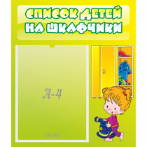 Стенд "Список детей на шкафчики" №5 - «globural.ru» - Волгодонск