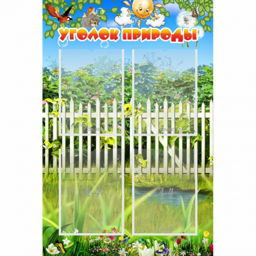 Стенд "Уголок природы" с 4 карманами - «globural.ru» - Волгодонск